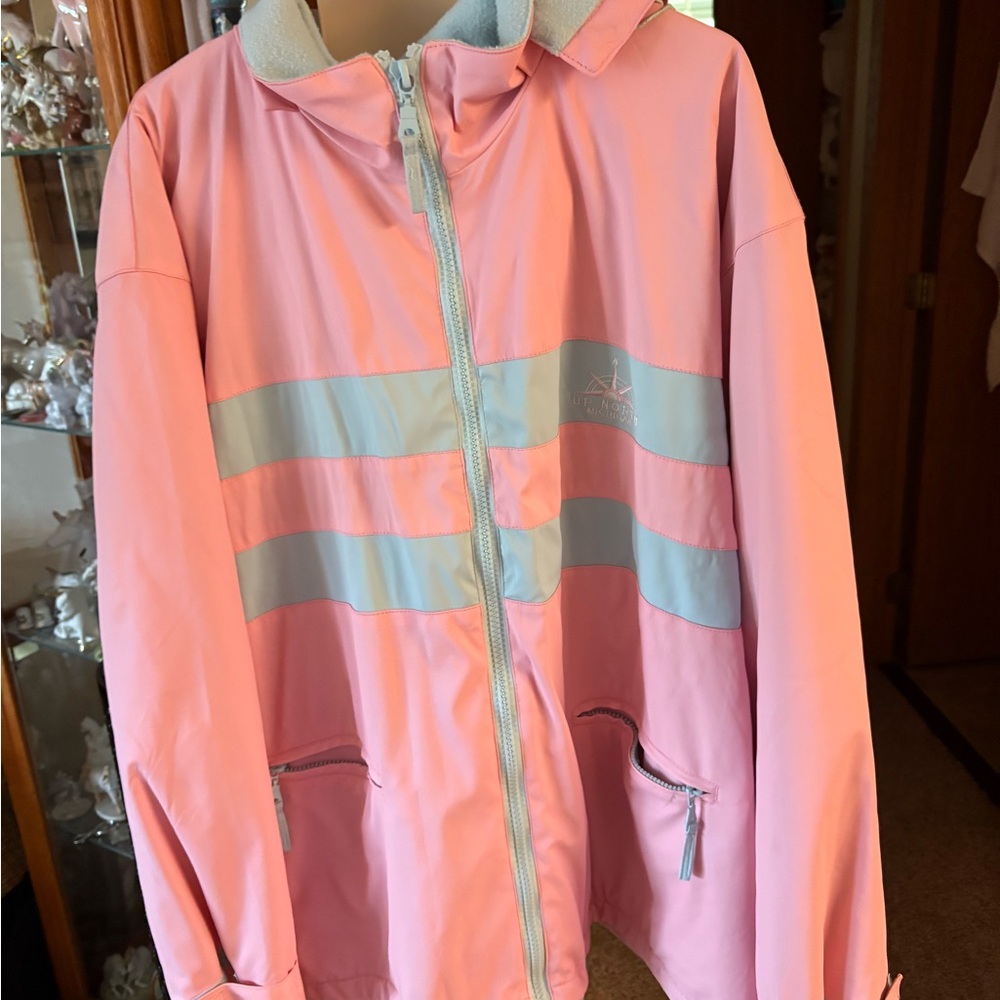Pink and Gray Windbreaker Jacket